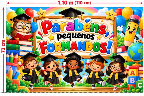 PAINEL DECORATIVO FORMATURA EDUCAÇÃO INFANTIL — amostra 2: O que vem no material