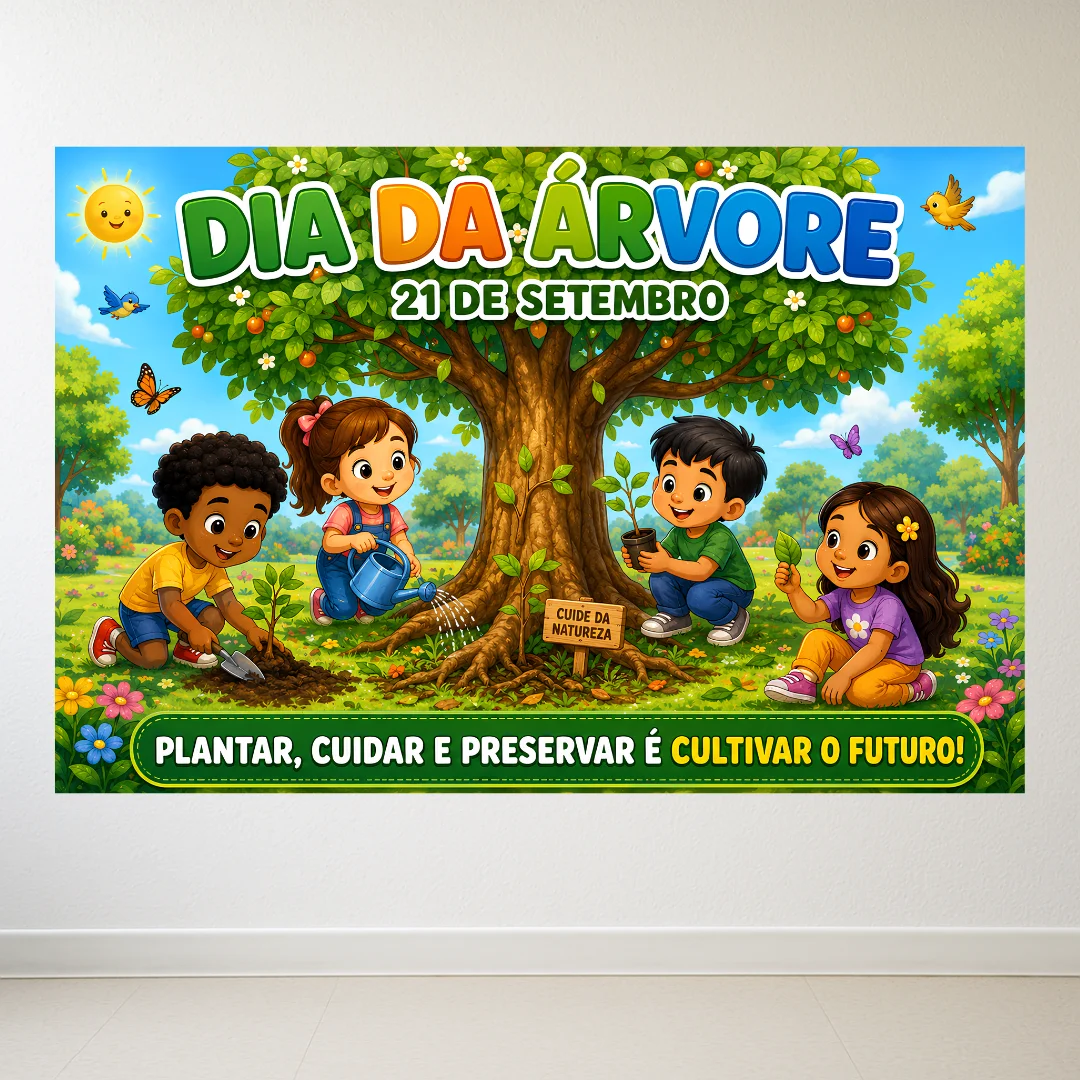 Painel Dia da Árvore(8 e 18 Folhas A4) + folha Individual A4 — amostra 2: Conteúdo e Formato