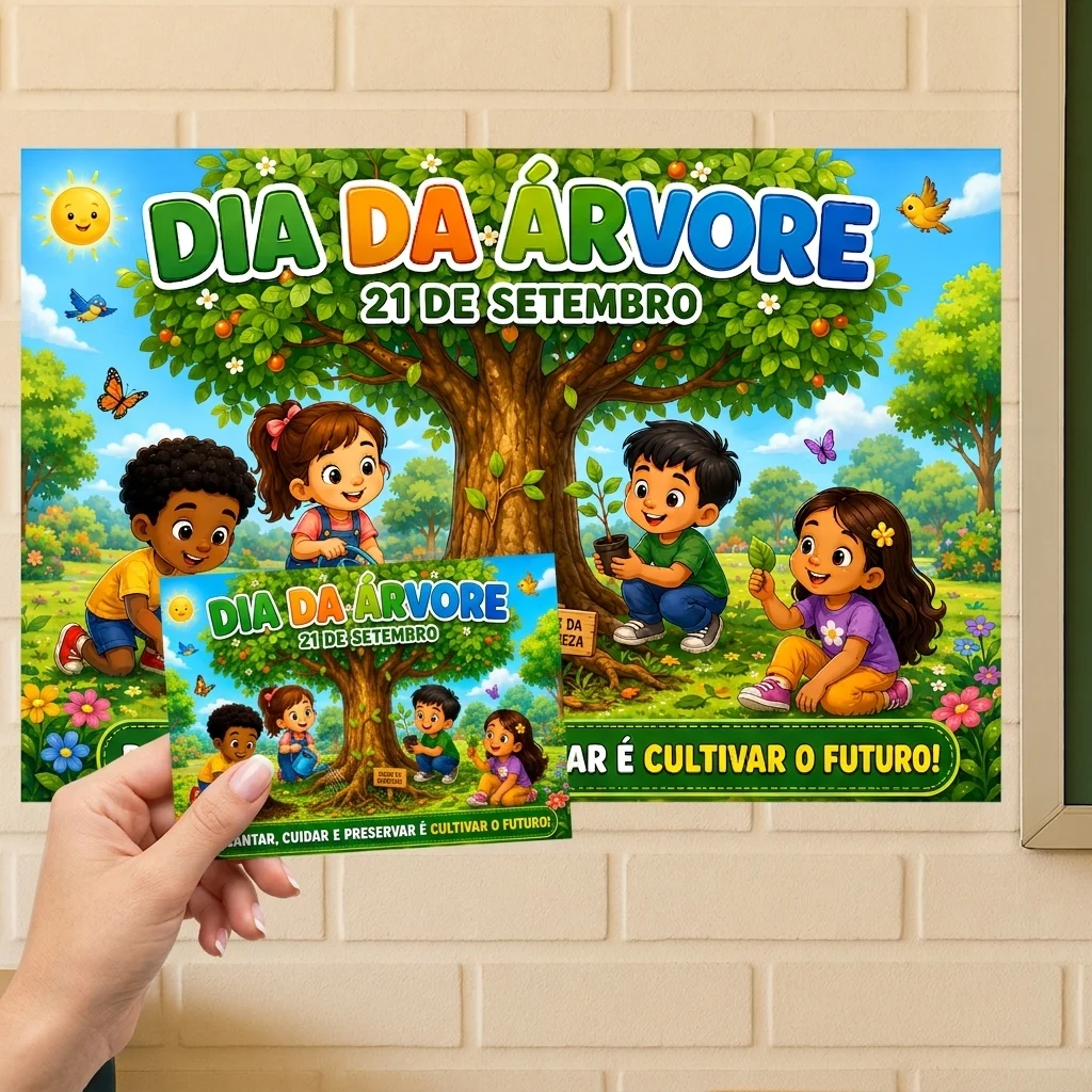 Painel Dia da Árvore(8 e 18 Folhas A4) + folha Individual A4 — Ciências para Educação Infantil: Painel Dia da Árvore em PDF