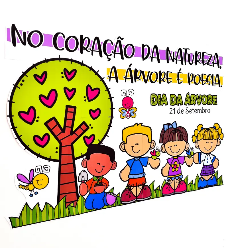 Painel Dia da Árvore: Árvore é Poesia em PDF — amostra 1: Painel Dia da Árvore para imprimir e montar