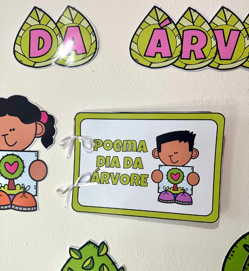 Painel Dia da Árvore em PDF com Livro Poema para Imprimir — amostra 3: Como usar em sala de aula