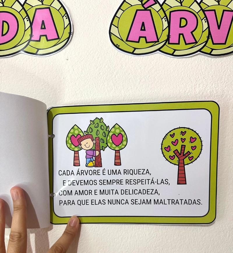 Painel Dia da Árvore em PDF com Livro Poema para Imprimir — amostra 5: Decore a sala e incentive conversas sobre a…