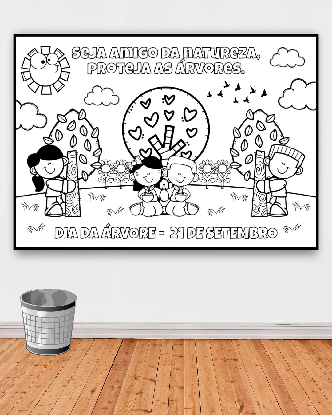 Painel dia da árvore para colorir – PDF para Imprimir — capa do material