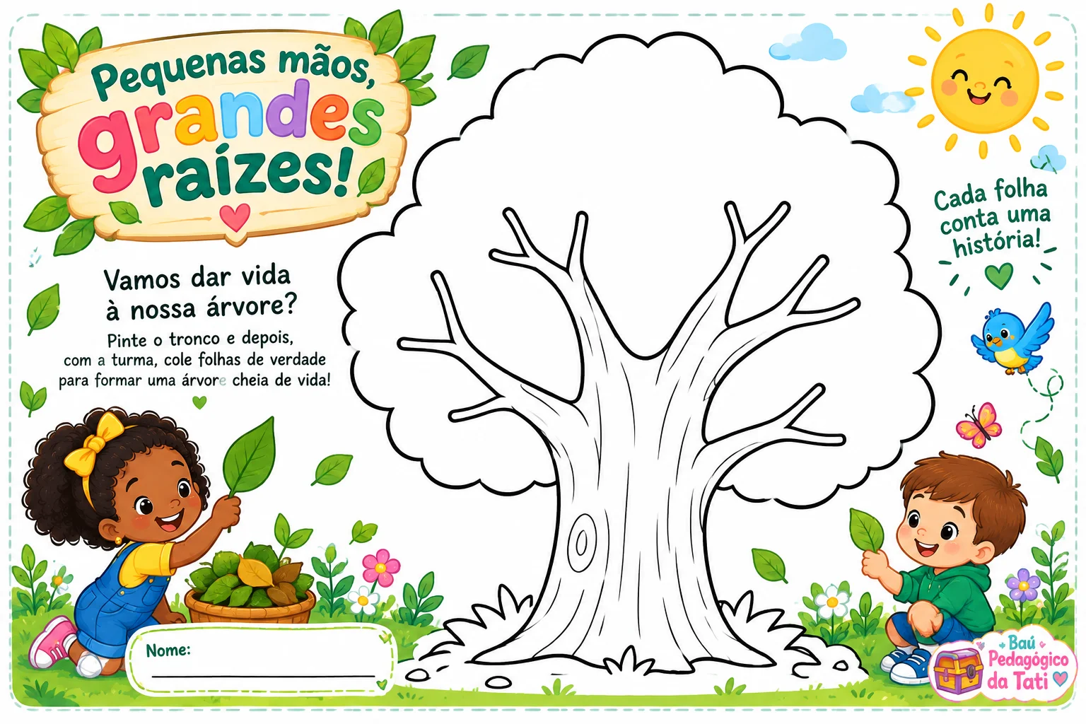 Painel Dia da Árvore – Pequenas Mãos, Grandes Raízes — Datas comemorativas para Educação Infantil: Painel interativo Dia da…