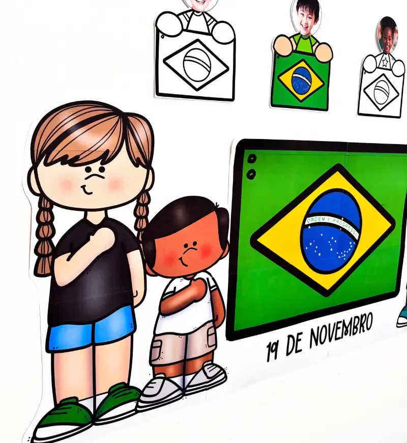 Painel Dia da Bandeira com Fotos Educação Infantil PDF — amostra 6: Painel Dia da Bandeira com Fotos em PDF para celebrar o…