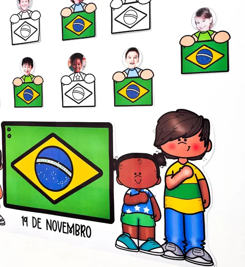 Painel Dia da Bandeira com Fotos Educação Infantil PDF — amostra 7: Painel Dia da Bandeira com Fotos em PDF para celebrar o…