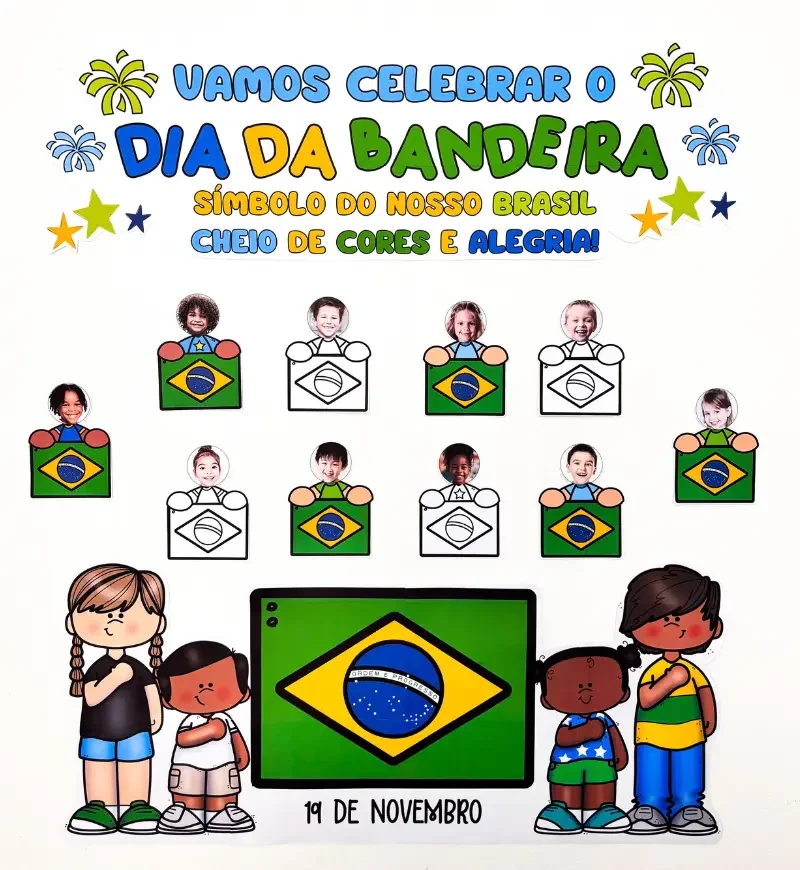 Painel Dia da Bandeira com Fotos Educação Infantil PDF — Datas comemorativas para Educação Infantil: Painel Dia da Bandeira…