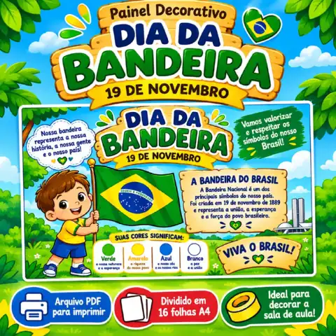 Painel Dia da Bandeira do Brasil – 19 de Novembro | Educação Infantil — capa do material