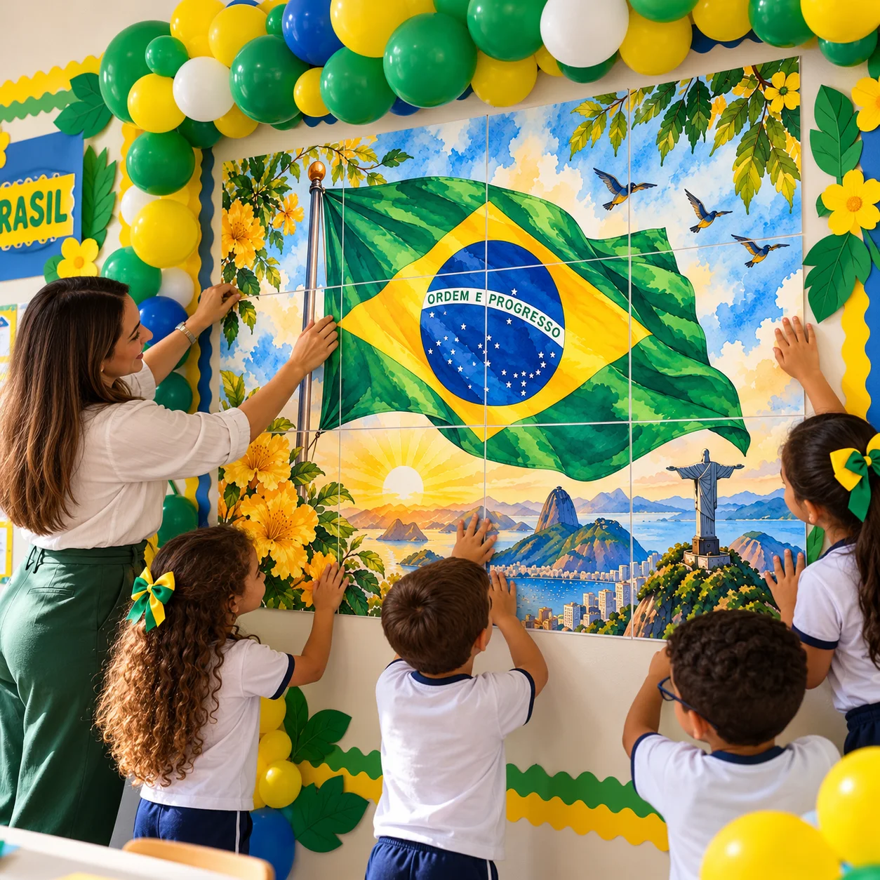 Painel Dia da Bandeira do Brasil para Escola — História para Educação Infantil: Painel Dia da Bandeira do Brasil em PDF,…