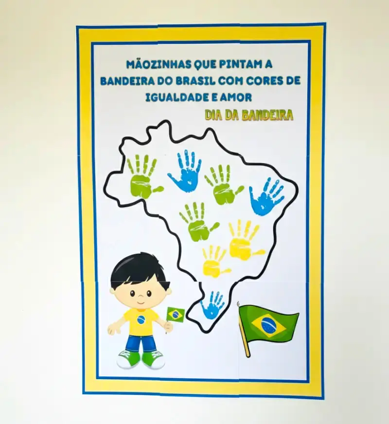 Painel Dia da Bandeira Interativo para Educação Infantil — amostra 1: Painel Dia da Bandeira: participação das crianças na…