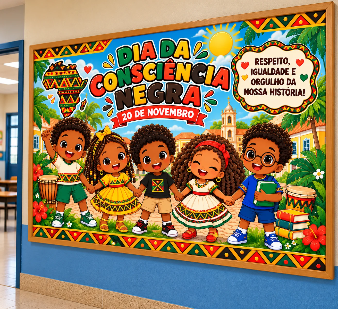 Painel Dia da Consciência Negra - 20 de Novembro (em 2 tamanhos) — História para Educação Infantil: Transforme o ambiente…