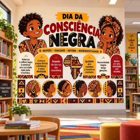 Painel Dia da Consciência Negra para Imprimir – Mural Escolar em PDF — amostra 3: Painel Dia da Consciência Negra para…