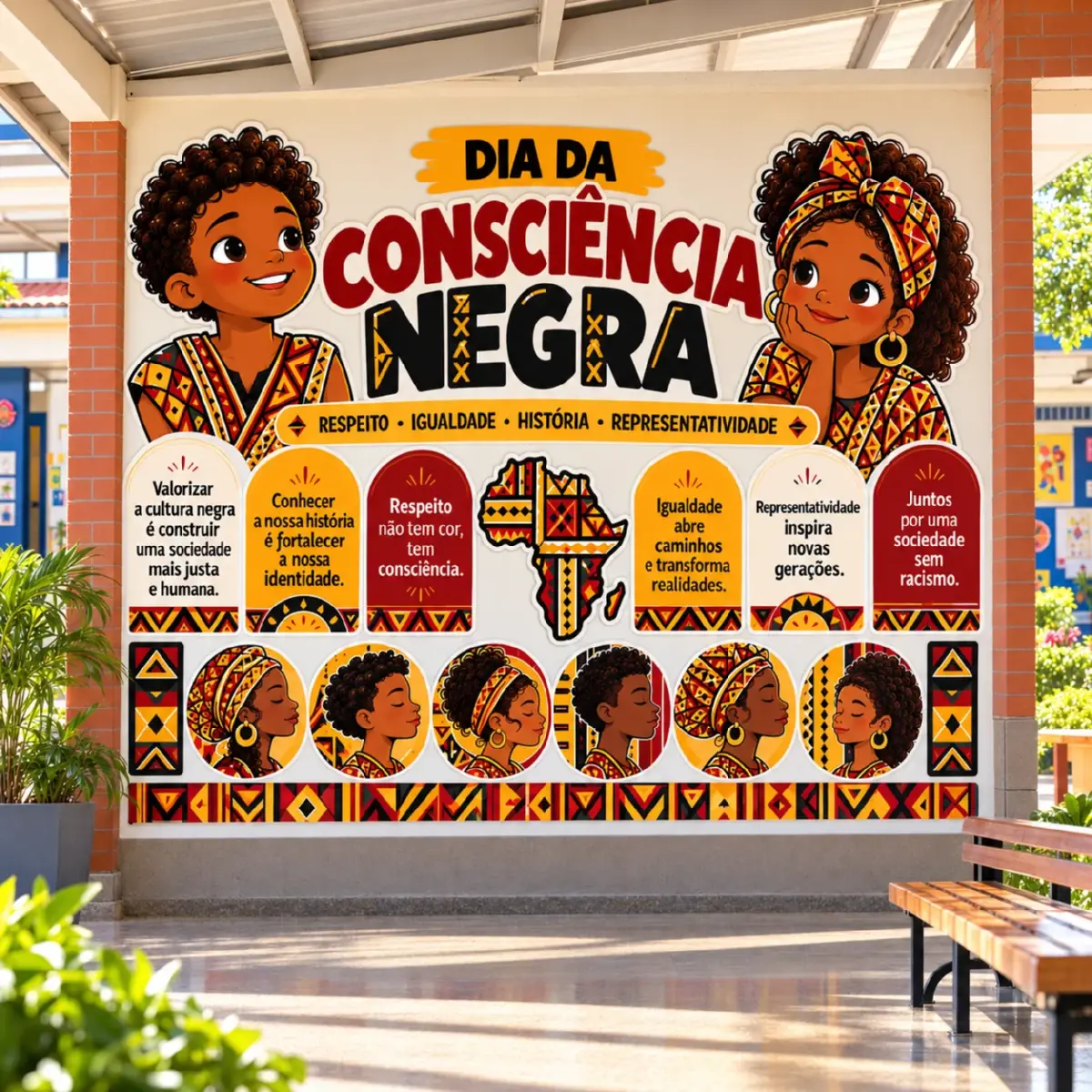 Painel Dia da Consciência Negra para Imprimir – Mural Escolar em PDF — Alfabetização para Educação Infantil: Painel Dia da…