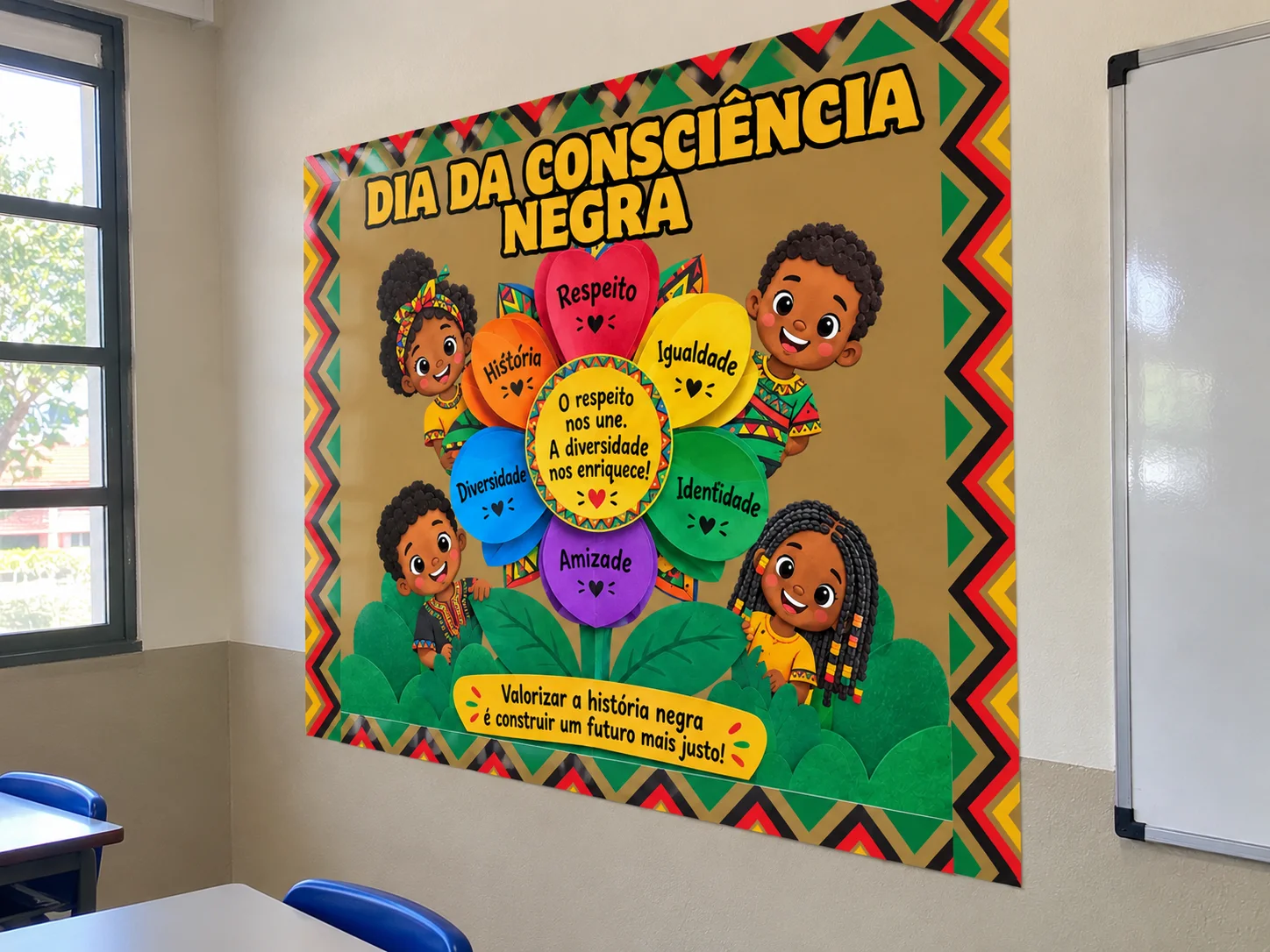 Painel Dia da Consciência Negra para Imprimir - 20 de novembro — amostra 4: Painel Dia da Consciência Negra com 20 páginas…