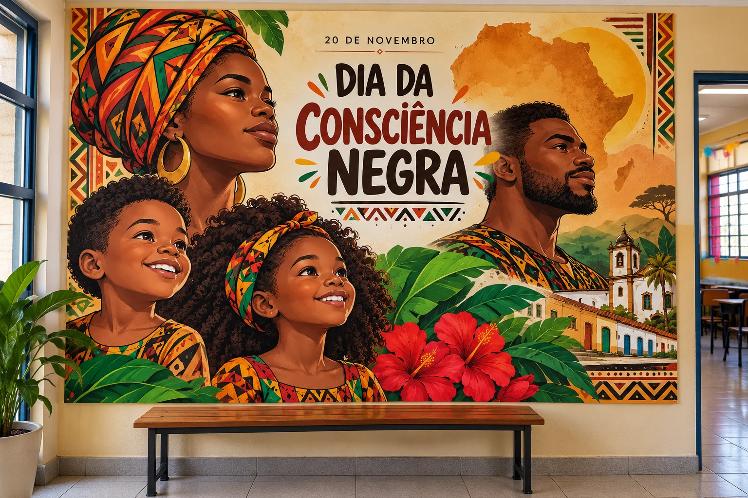 Painel Dia da Consciência Negra para Imprimir - 20 de Novembro — capa do material