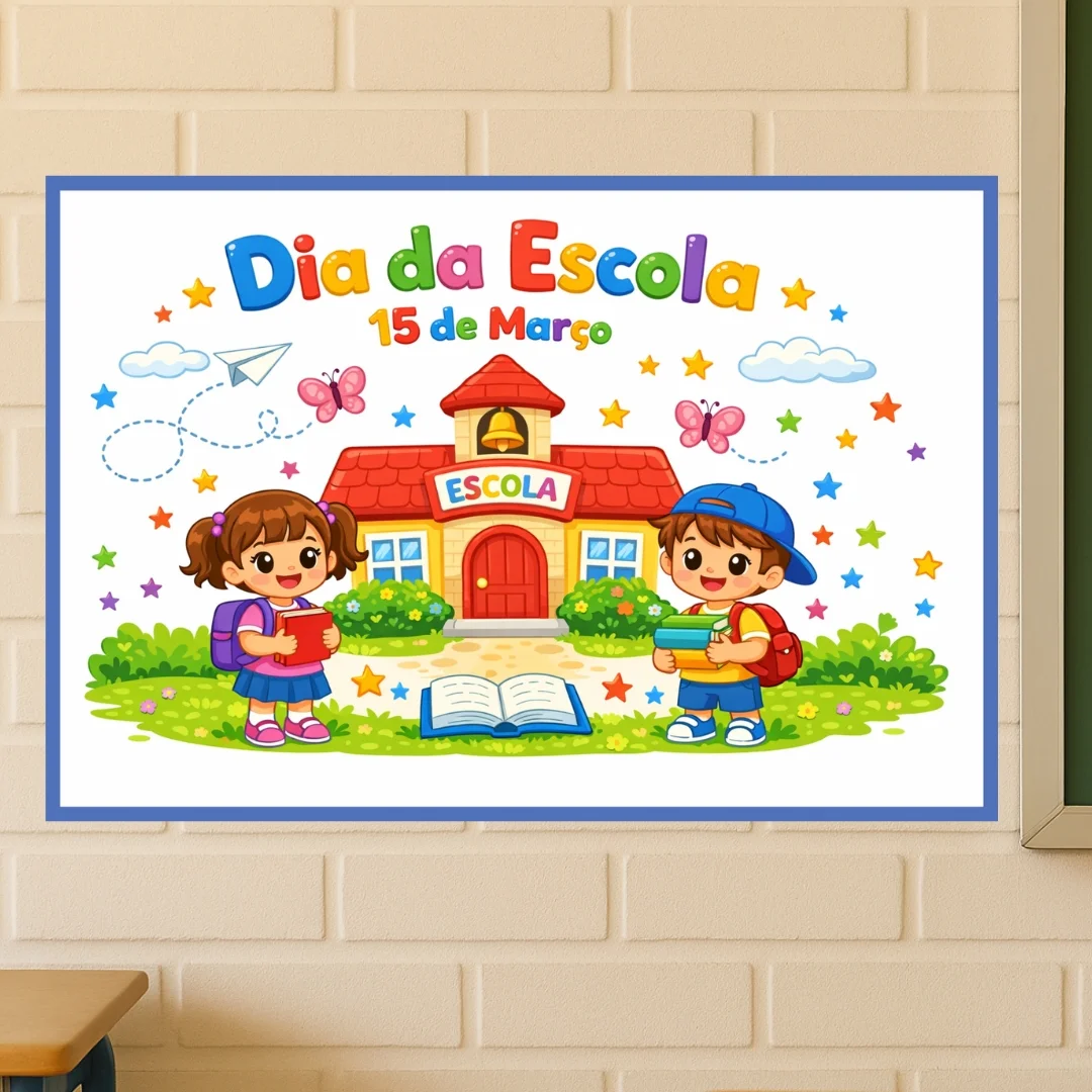 Painel Dia da Escola – 15 de Março (3 Tamanhos) — capa do material