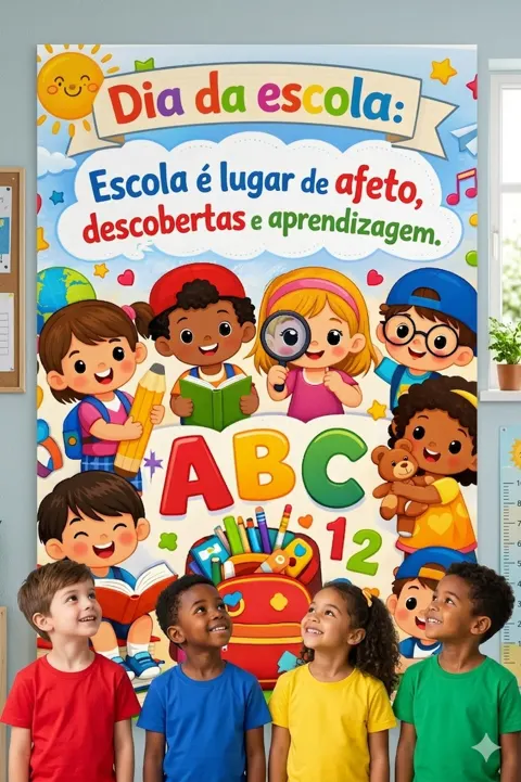 Painel dia da escola — capa do material