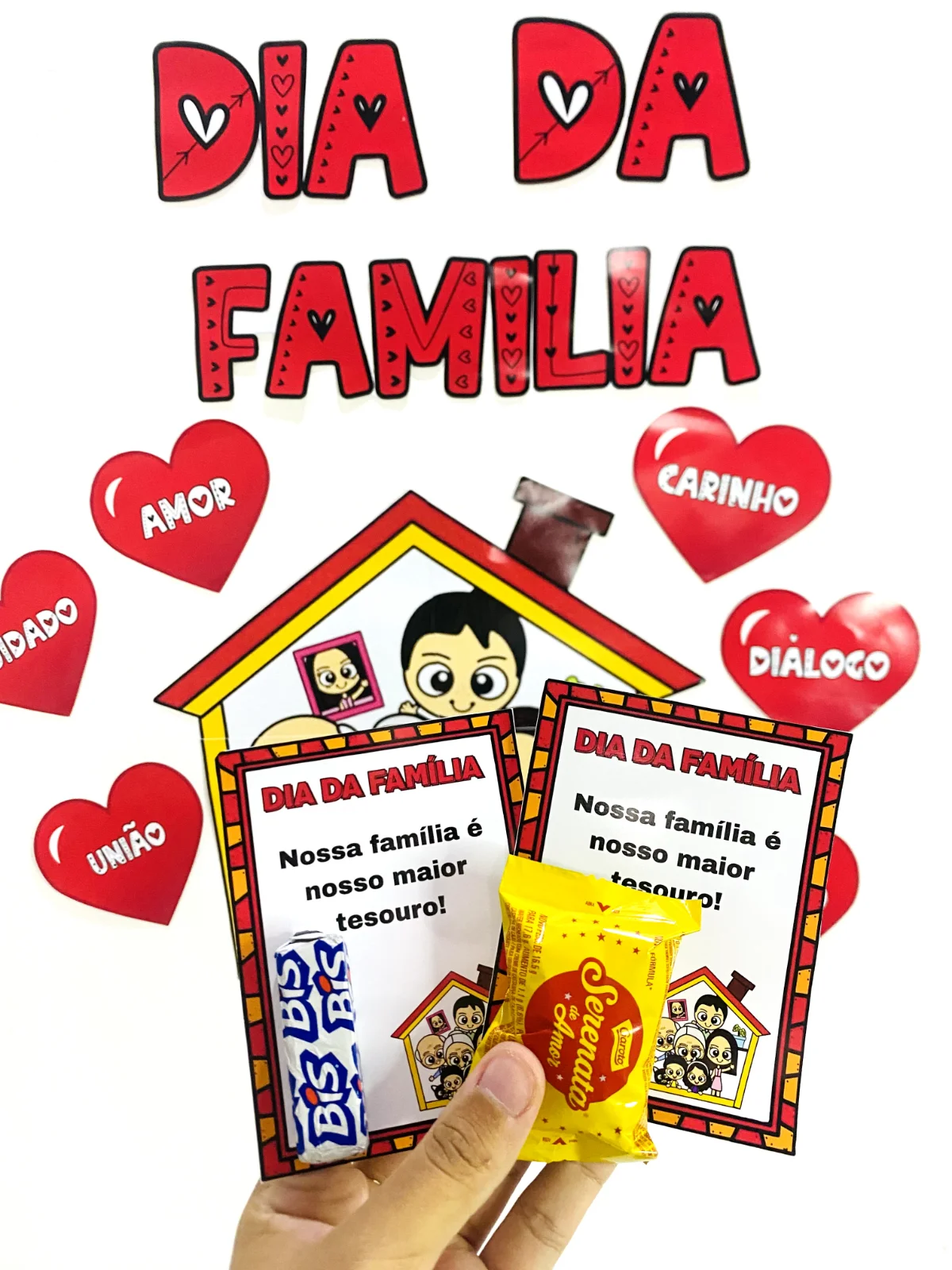 Painel dia da família — amostra 1: Painel acolhedor para o dia da família