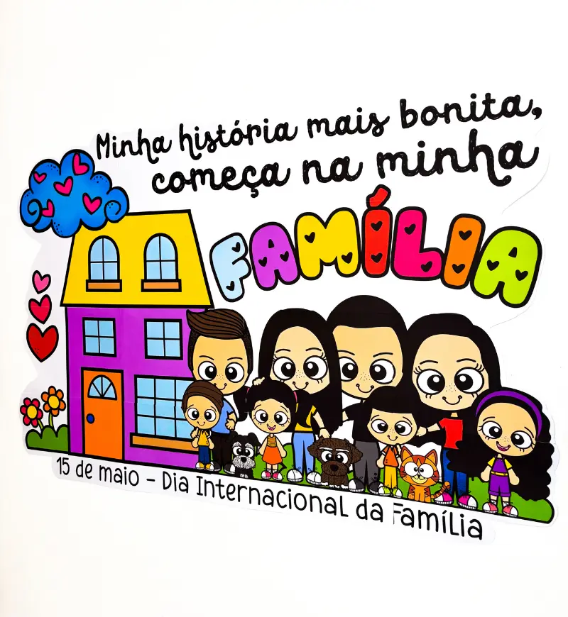 Painel Dia da Família – Minha História para Imprimir — amostra 1: Painel Dia da Família: um espaço para celebrar histórias