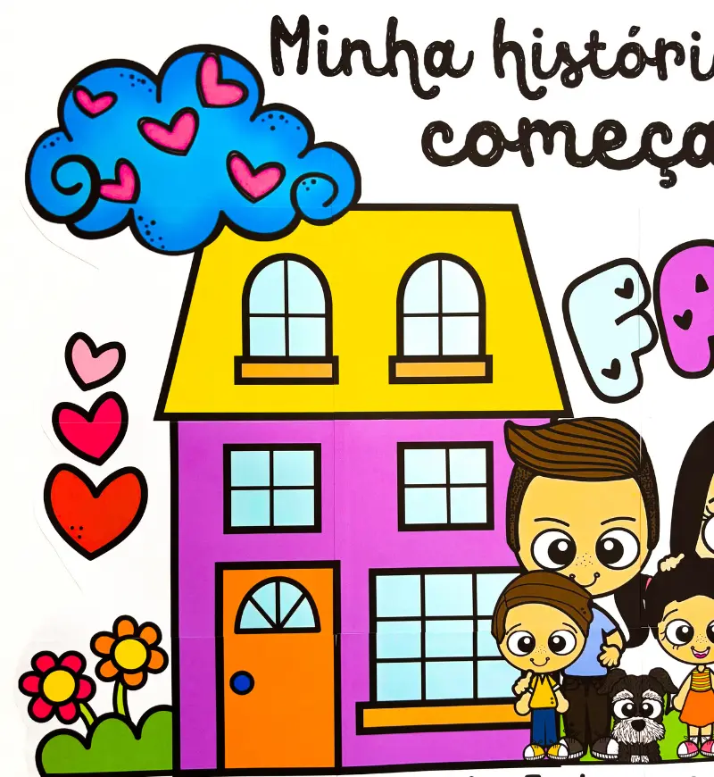Painel Dia da Família – Minha História para Imprimir — amostra 2: O que vem no material