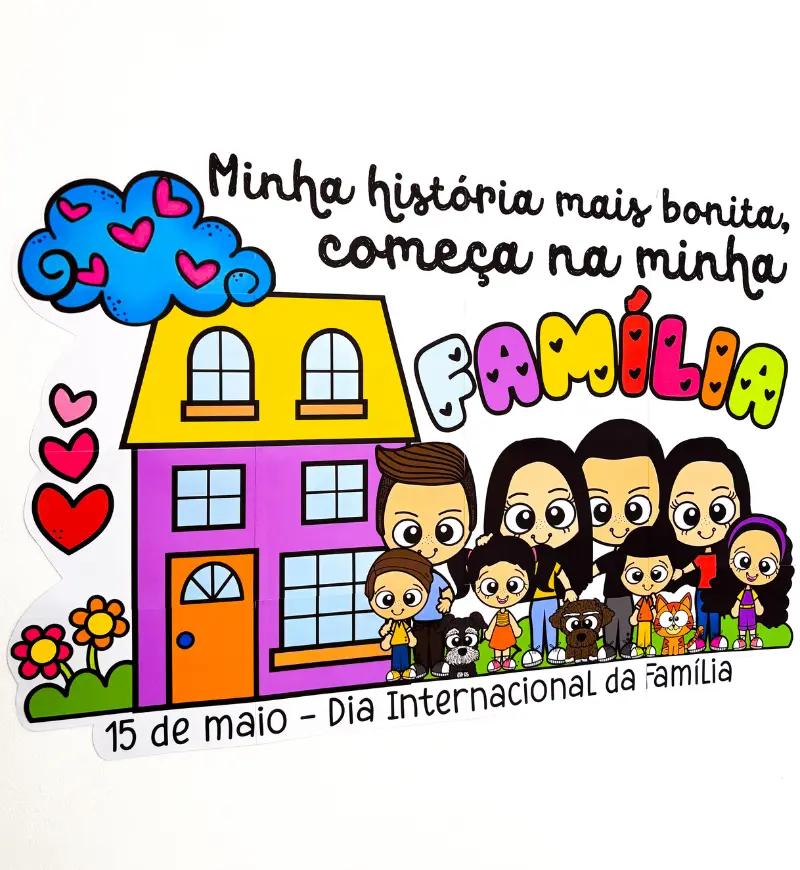Painel Dia da Família – Minha História para Imprimir — amostra 5: Crie um espaço acolhedor para celebrar os vínculos…