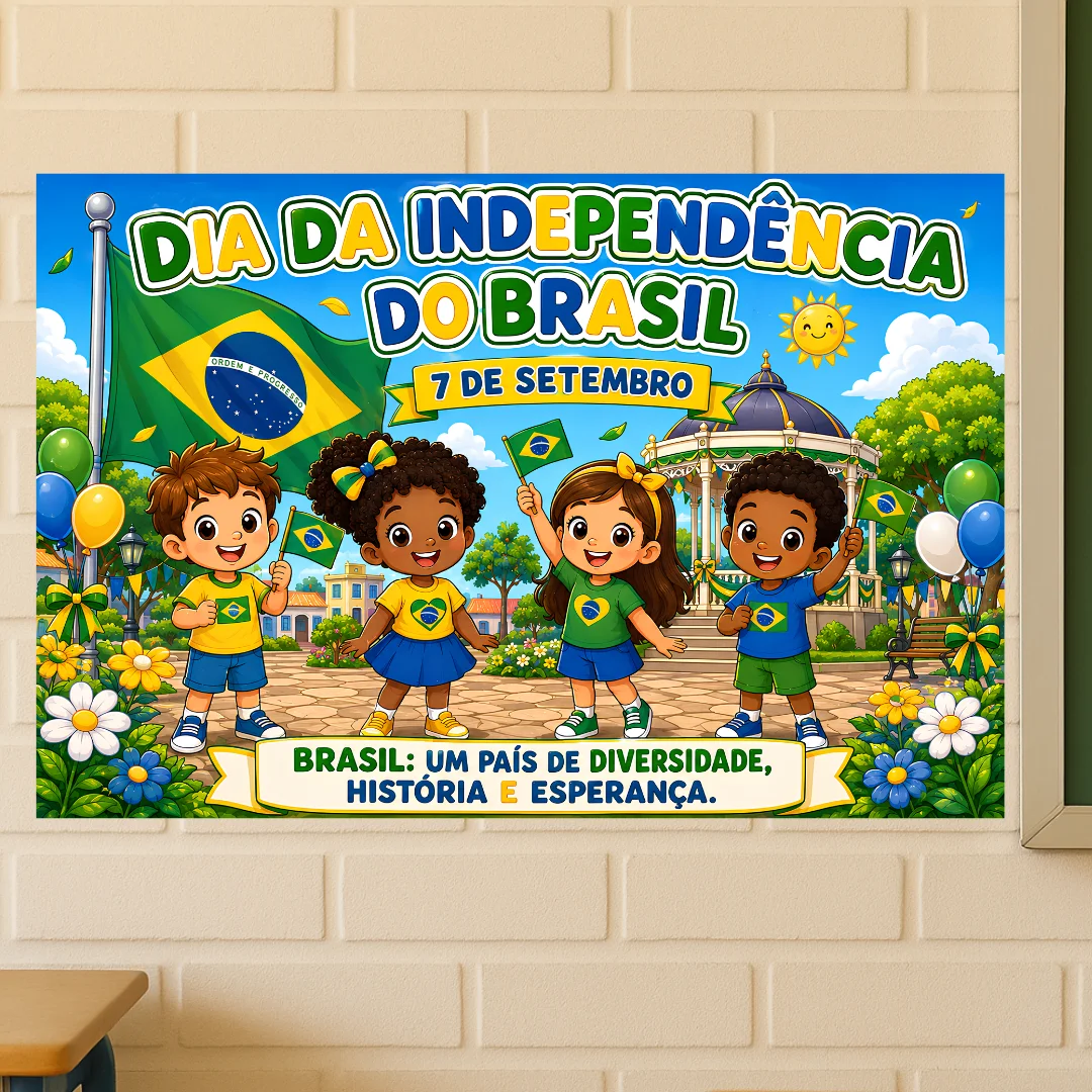 Painel Dia da Independência do Brasil – 7 de Setembro — amostra 1: Leve as cores, a história e o sentimento de…