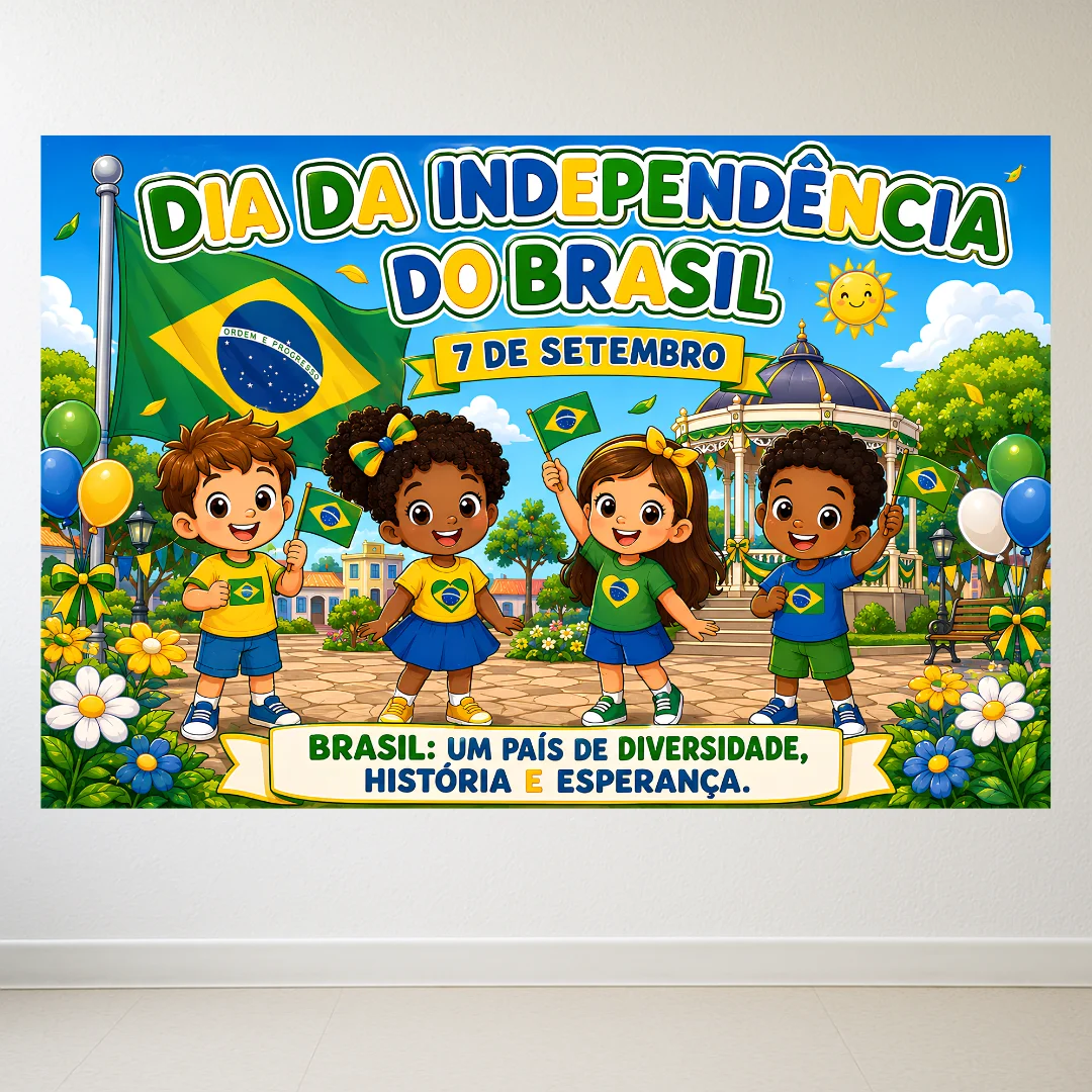 Painel Dia da Independência do Brasil – 7 de Setembro — amostra 2: Leve as cores, a história e o sentimento de…