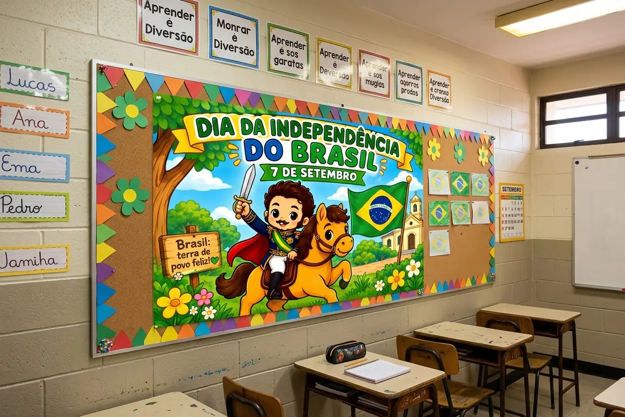 Painel Dia da Independência do Brasil – 7 de Setembro — amostra 4: Deixe a escola ainda mais especial para o 7 de Setembro…