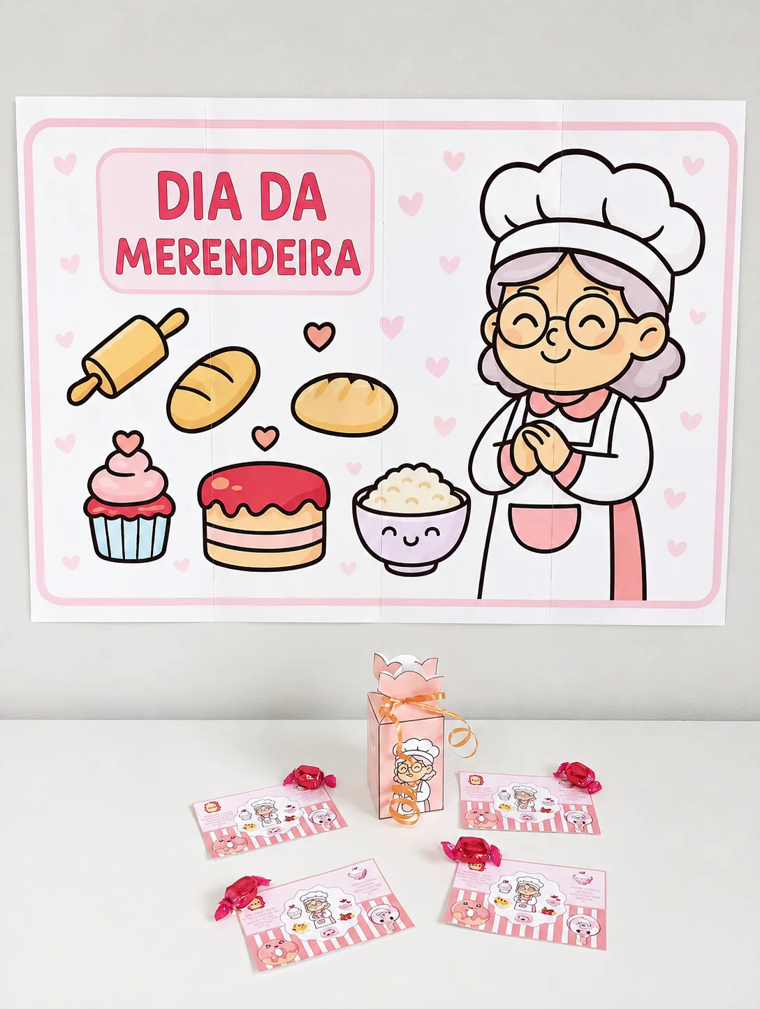 🍎 Painel Dia da Merendeira + Cartãozinho + Caixinha 🍴 — Alfabetização para Todas as séries: Um kit cheio de carinho para…