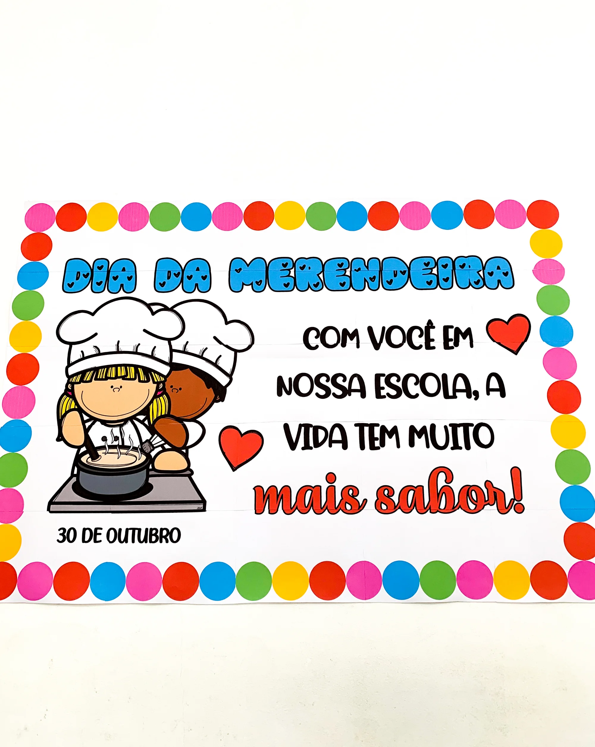 Painel Dia da Merendeira Educação Infantil PDF — amostra 2: Celebre o Dia da Merendeira com um painel decorativo especial…