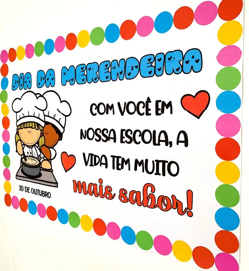 Painel Dia da Merendeira em PDF | Homenagem — amostra 2: Ideal para: