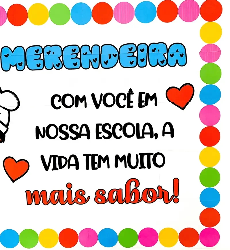 Painel Dia da Merendeira em PDF | Homenagem — amostra 4: Painel Dia da Merendeira em PDF para homenagear e valorizar as…