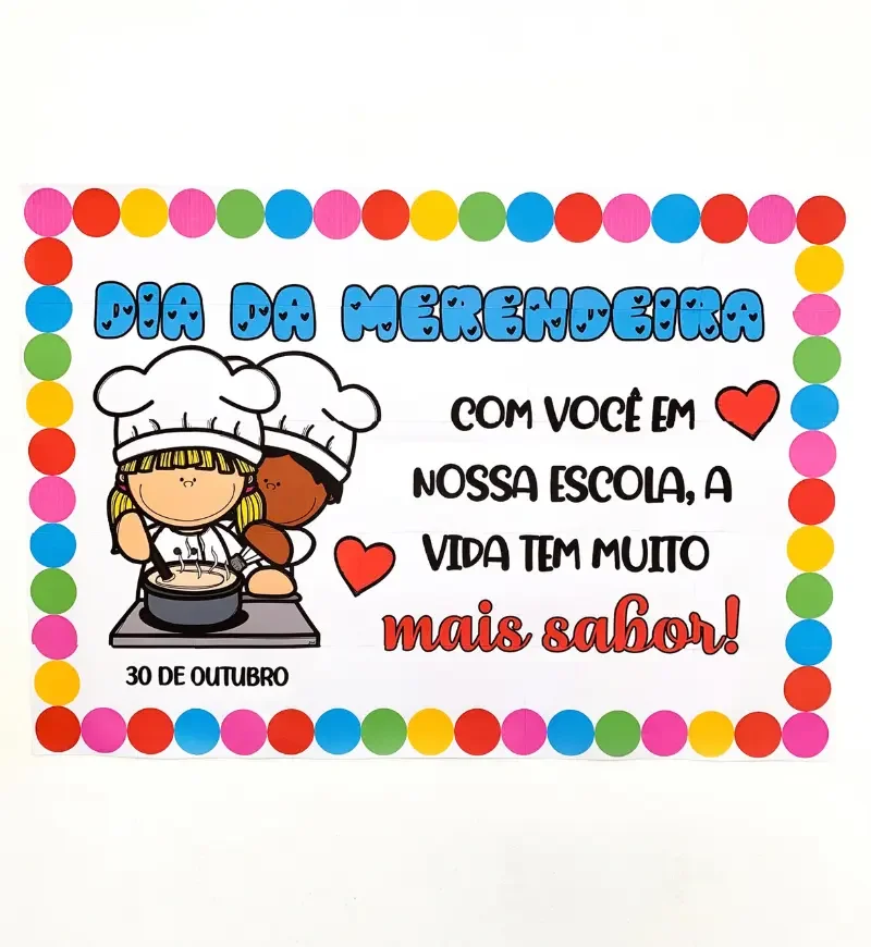 Painel Dia da Merendeira em PDF | Homenagem — capa do material