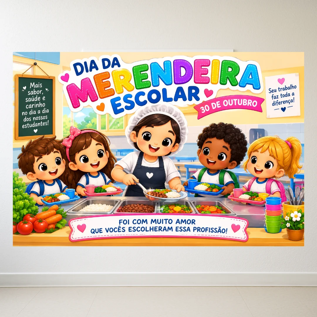 Painel Dia da Merendeira Escolar – Homenagem com Carinho — capa do material