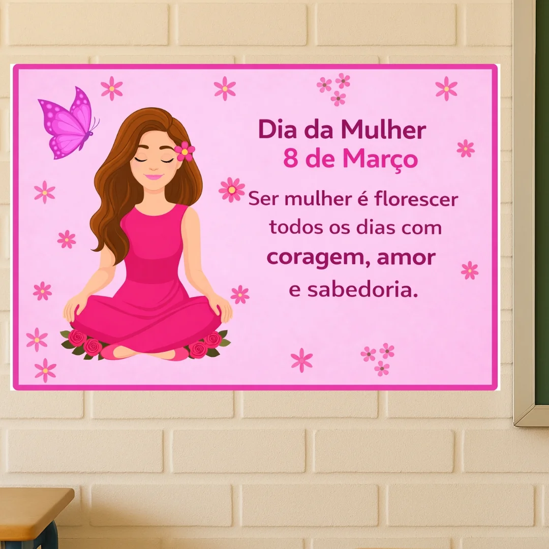 Painel Dia da Mulher - Florescer – PDF para Imprimir — capa do material
