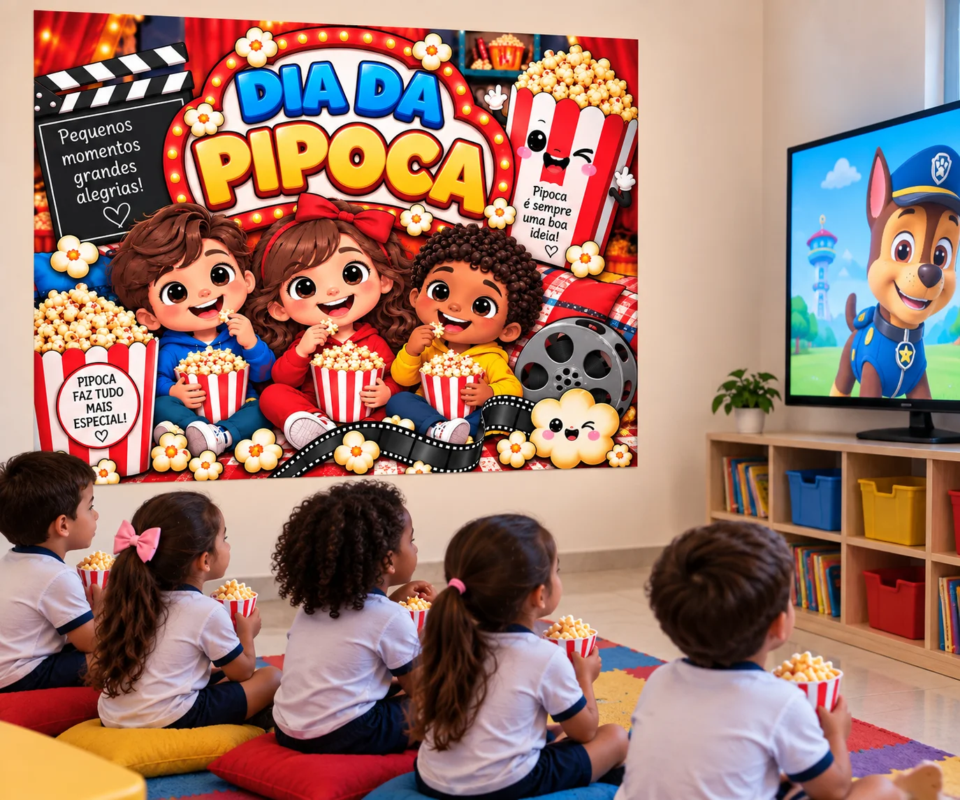 Painel dia da pipoca 🍿 educação infantil, anos iniciais — Datas comemorativas para Educação Infantil: Painel dia do cinema…