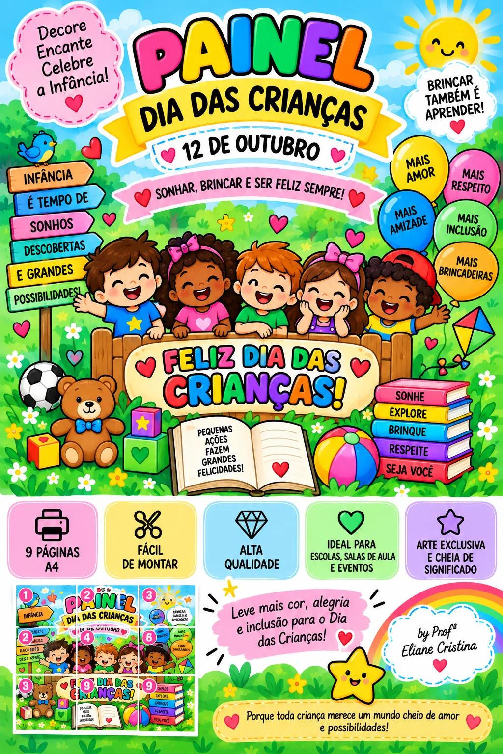 Painel dia das crianças 18 partes pdf Educação Infantil Ensino Fundamental (cópia) — capa do material