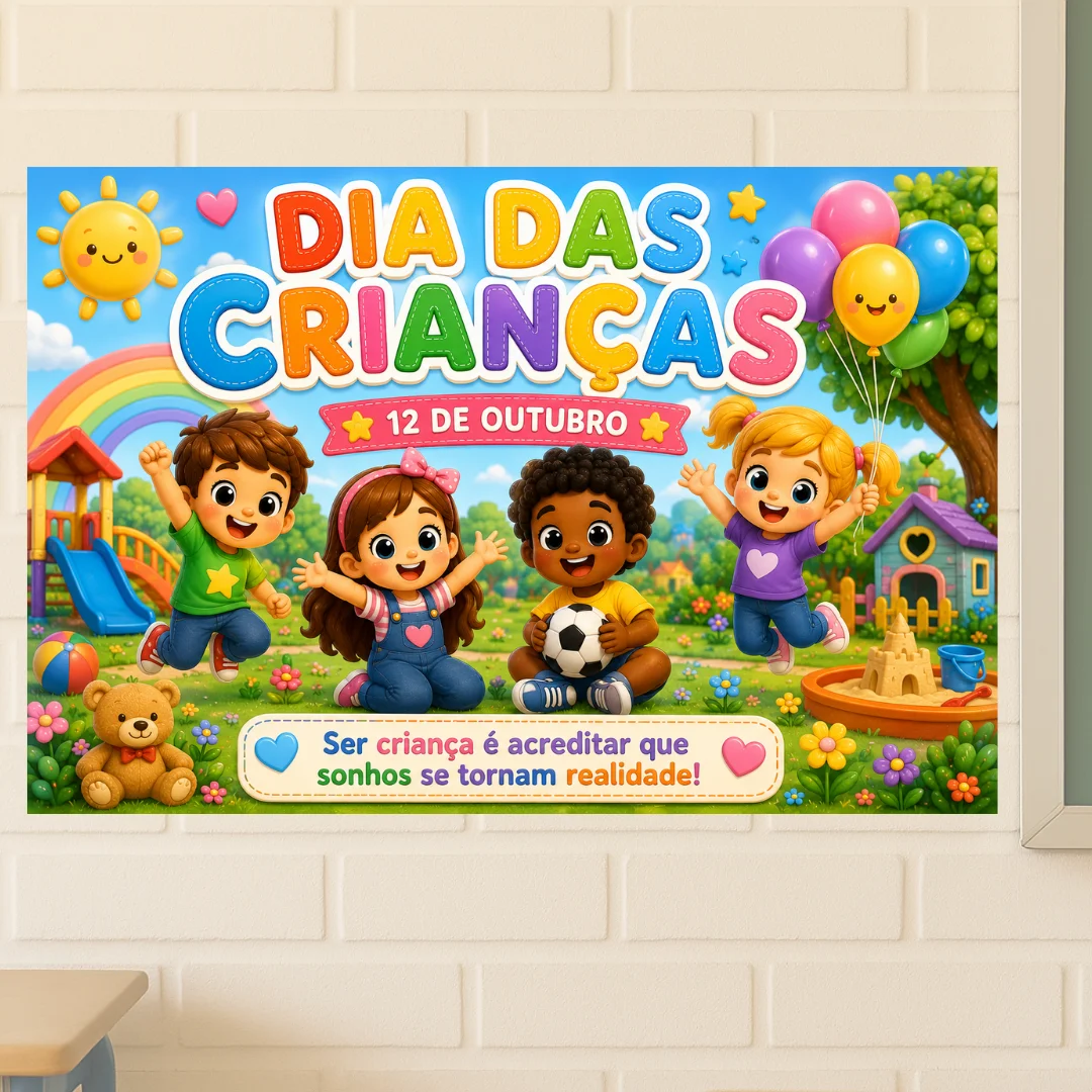 Painel Dia das Crianças (Ampliado em 8 e 18 Folhas A4) — capa do material