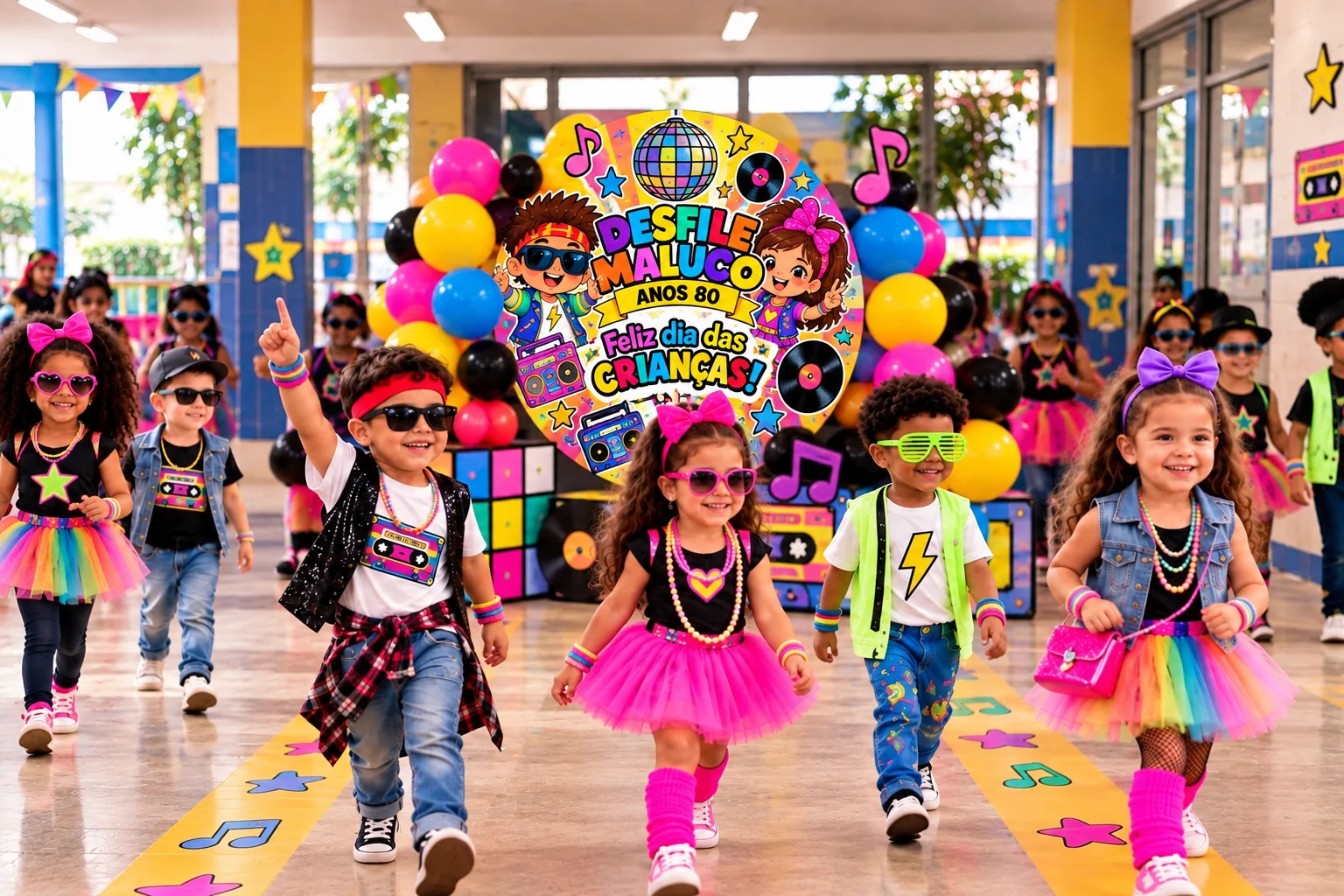 Painel dia das Crianças Desfile Maluco 2 modelos Educação Infantil Pdf — capa do material