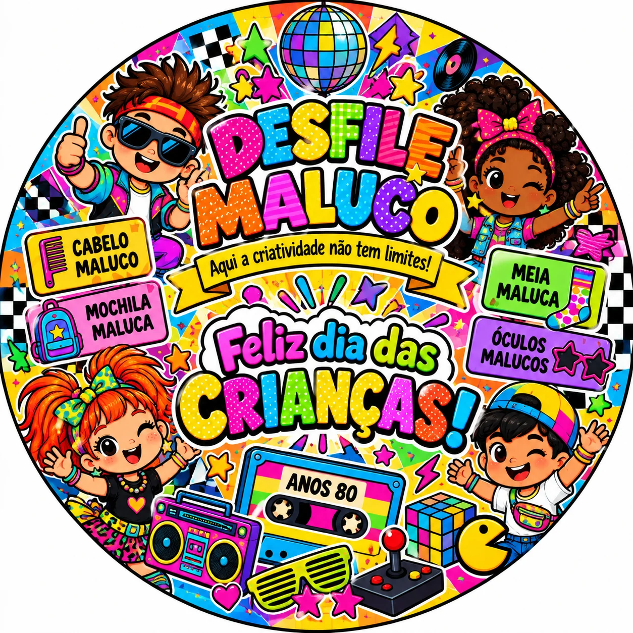 Painel dia das Crianças Desfile Maluco 2 modelos Educação Infantil Pdf — amostra 1: 🎉 Descrição completa – Painel Desfile…