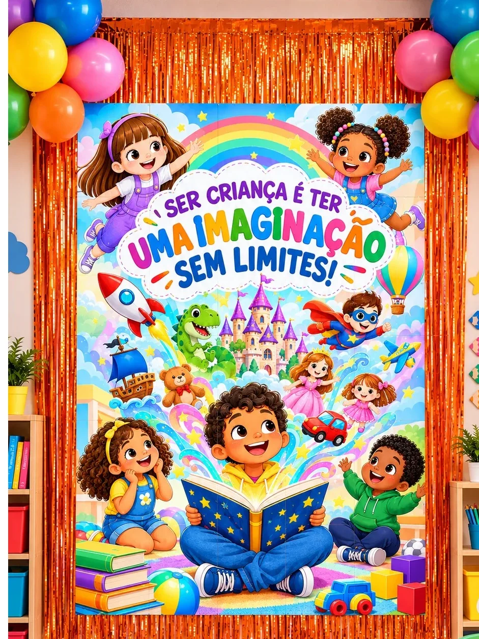 PAINEL DIA DAS CRIANÇAS | IMAGINAÇÃO SEM LIMITES — Datas comemorativas para Educação Infantil: Painel Dia das Crianças com…