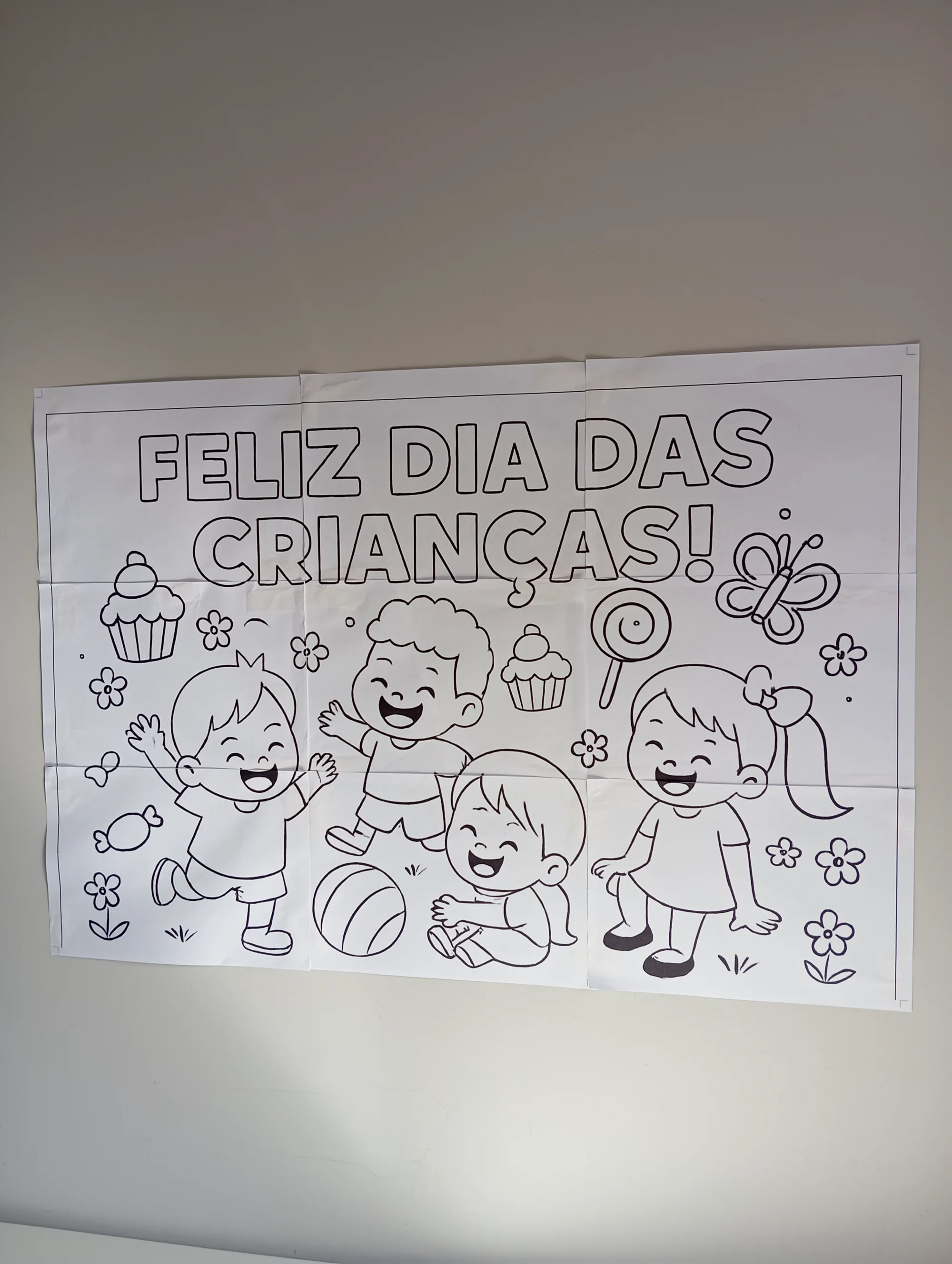 PAINEL DIA DAS CRIANÇAS PARA COLORIR — Datas comemorativas para Educação Infantil: Painel coletivo para colorir e montar em…