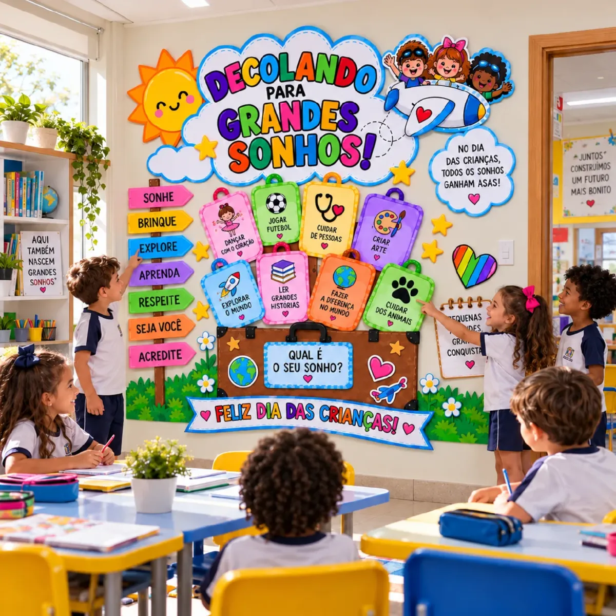 Painel Dia das Crianças para Imprimir – Decolando para Grandes Sonhos — Alfabetização para Educação Infantil: Painel…