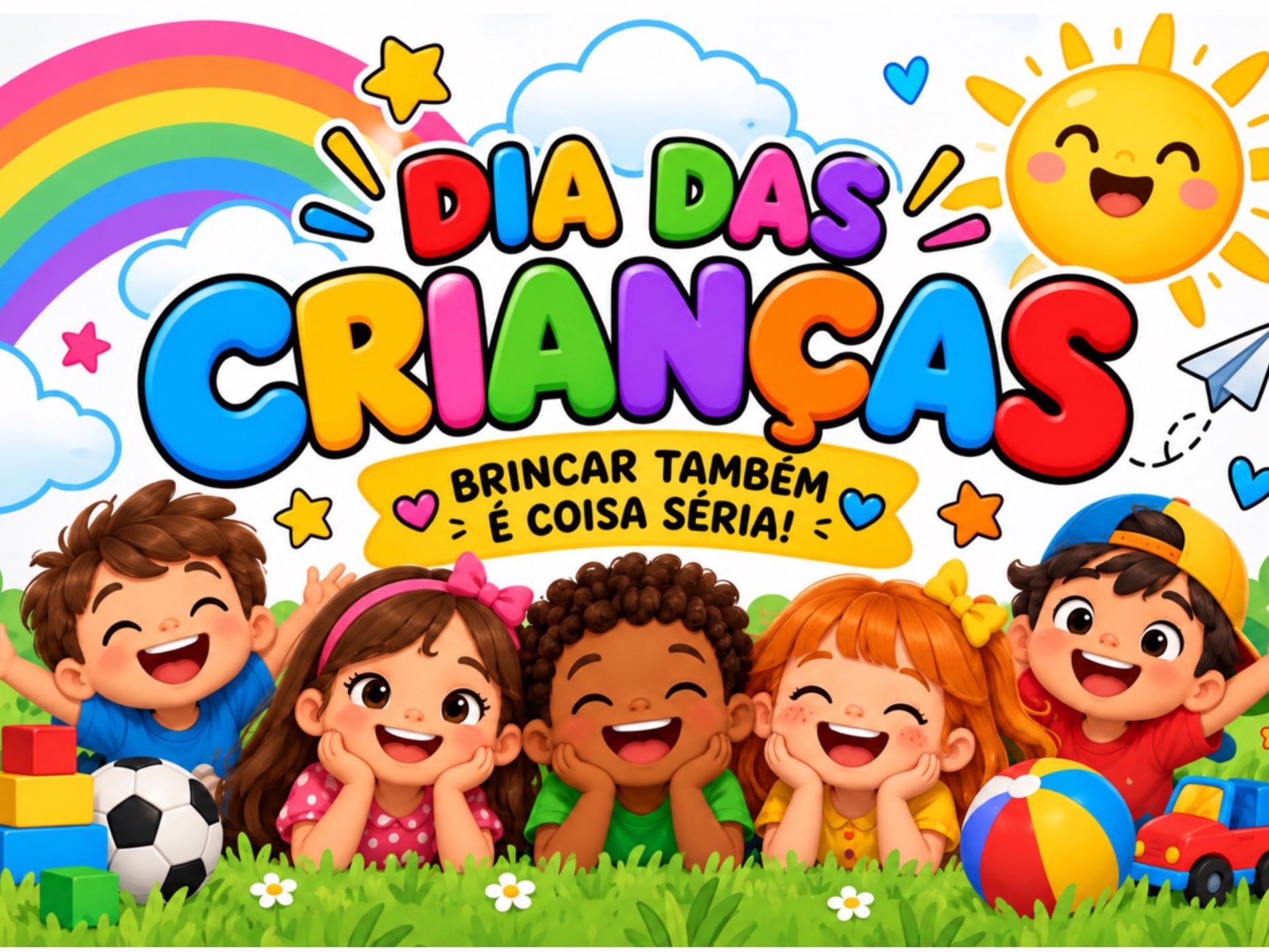 Painel Dia das Crianças para Imprimir – Decoração Escolar em 8 A4 — capa do material