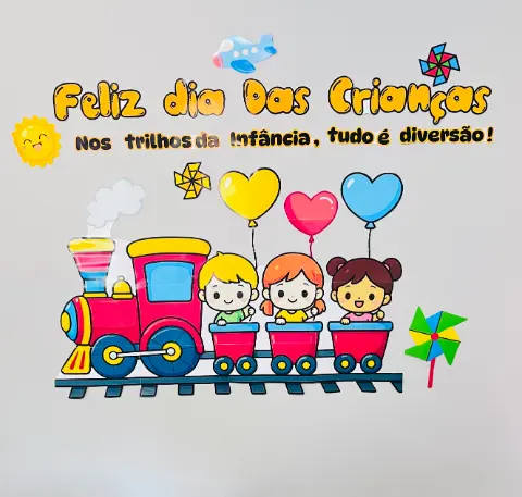 Painel Dia das Crianças para Imprimir em PDF – Decoração Infantil Colorida — capa do material