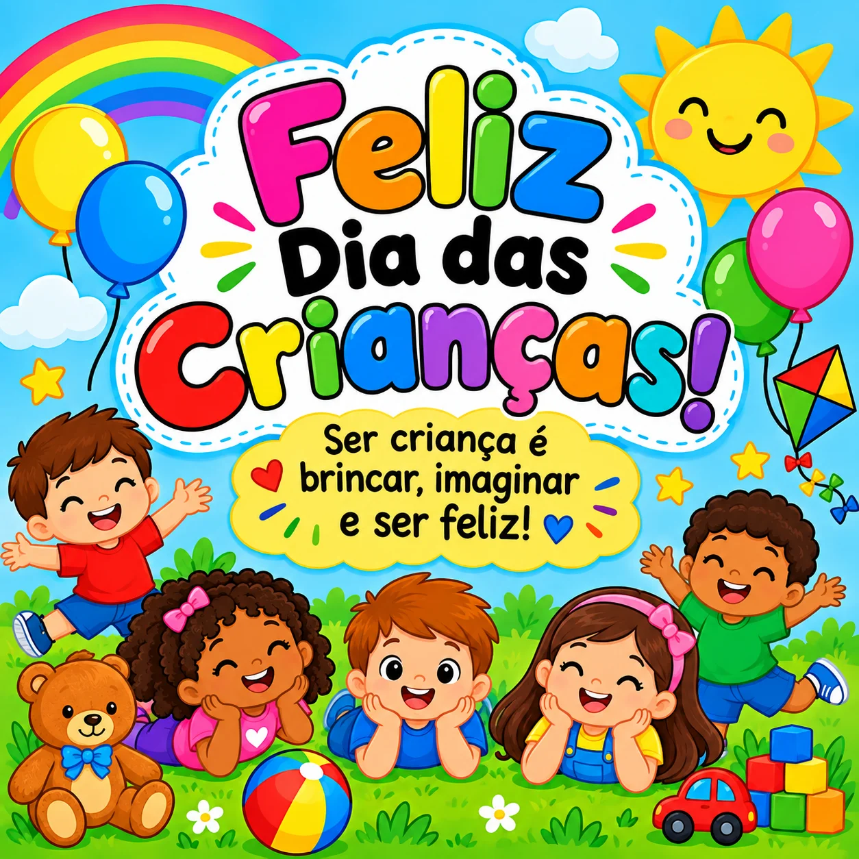 🎈 Painel Dia das Crianças para imprimir — Datas comemorativas para Educação Infantil: Painel Dia das Crianças colorido e…