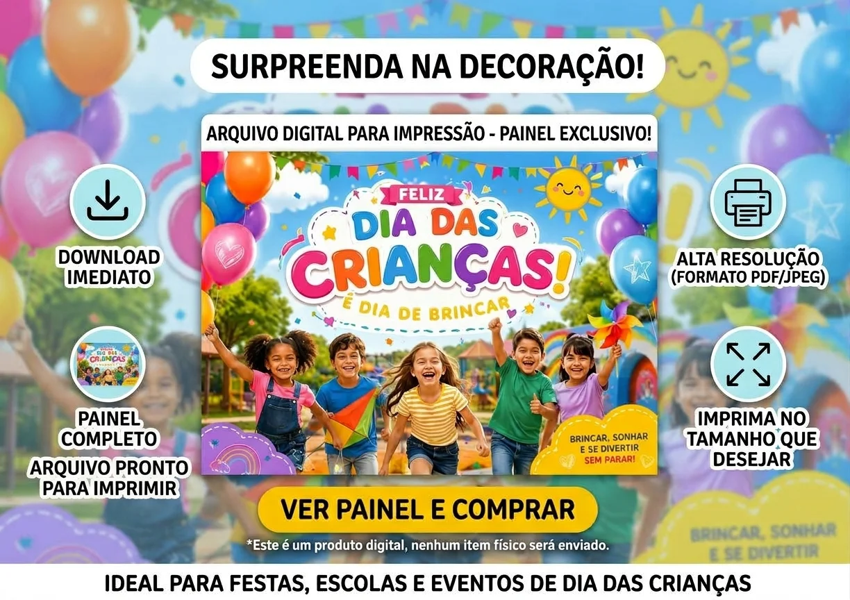 PAINEL DIA DAS CRIANÇAS PDF PRONTO PARA IMPRIMIR — capa do material