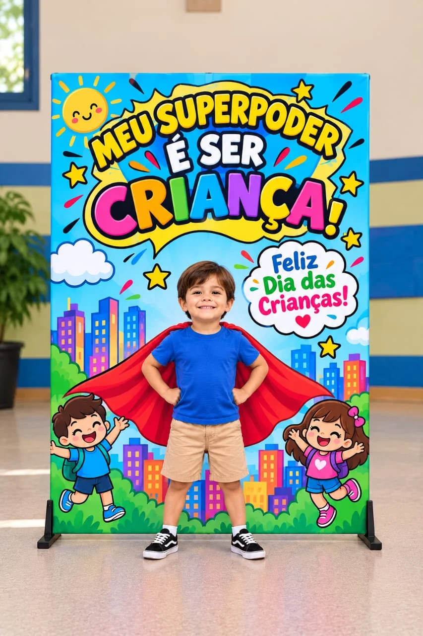 Painel Dia das Crianças Super Poder para Fotos — amostra 1: Transforme a comemoração do Dia das Crianças em um momento… Painel Dia das Crianças Super Poder para Fotos — amostra 1: Transforme a comemoração do Dia das Crianças em um momento…