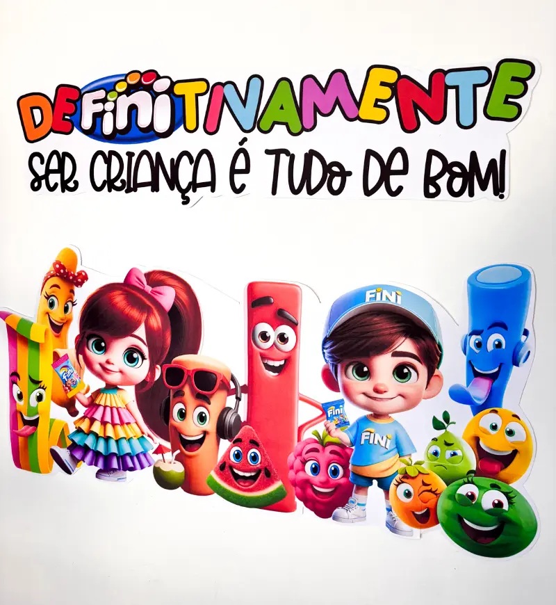 Painel Dia das Crianças Tema Fini em PDF para Imprimir — amostra 1: Painel Dia das Crianças com tema Fini