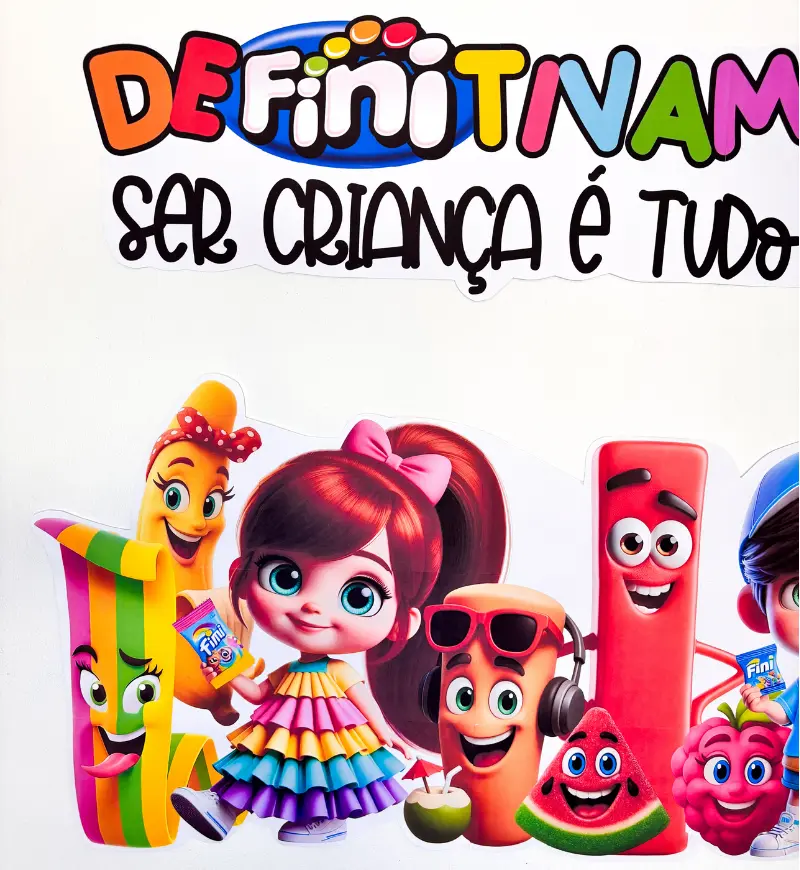 Painel Dia das Crianças Tema Fini em PDF para Imprimir — amostra 2: O que vem no material